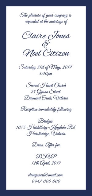 Claire Wedding Invitation