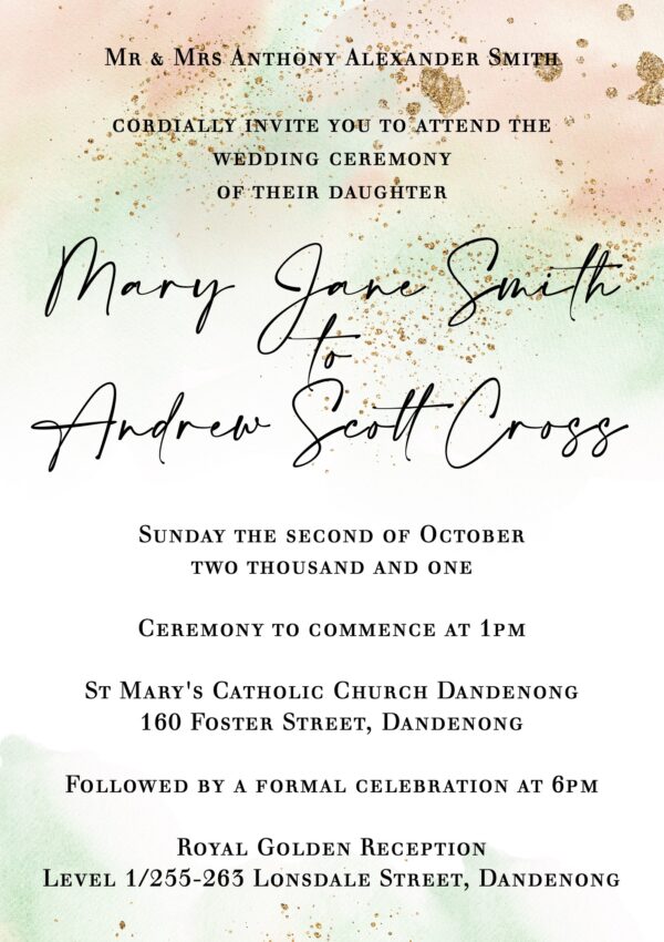 Mary Wedding Invitation